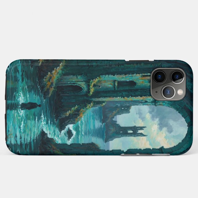 Post-Apocalyptic Flooded Ruins Teal Dystopian iPho Case-Mate iPhone Case (Back (Horizontal))