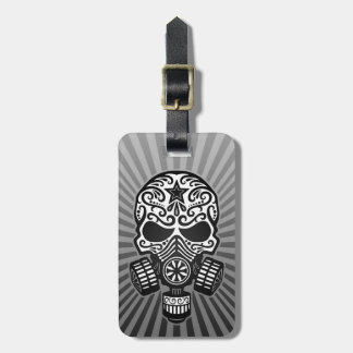 Post Apocalyptic Sugar Skull, grey Luggage Tag