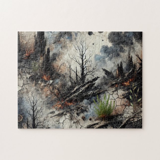 Post-Apocalyptic Wildfire Art Puzzle (Horizontal)