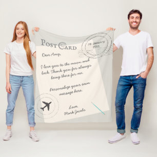 Post Card custom message personal love note Fleece Blanket