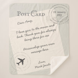 Post Card custom message personal love note Sherpa Blanket