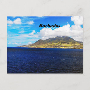 Post card of a mountain in Barbados