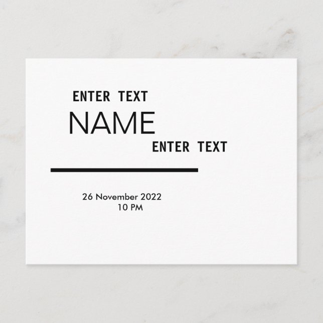 Post Card, Size: Standard Postcard, Paper: Semi-Gl Postcard (Front)