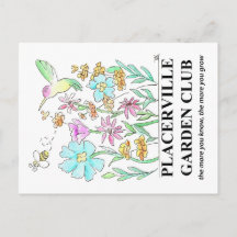 Post Card with Garden Design