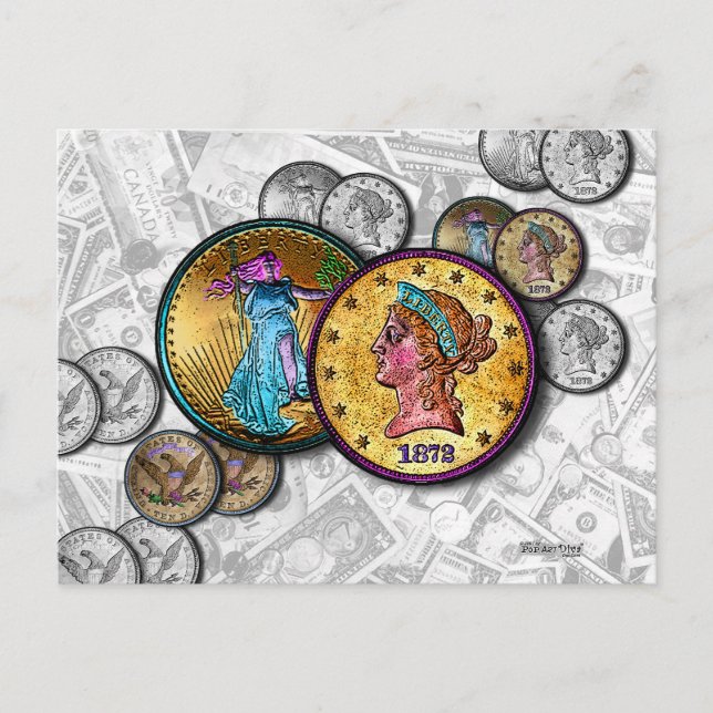 POST CARDS - Big Coin Pop Art (Front)