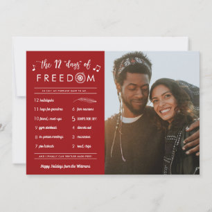 Post Covid Funny 12 Days Freedom Photo Christmas Holiday Card