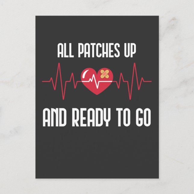 Post Heart Surgery Get Well Bypass Recovery Postcard (Front)