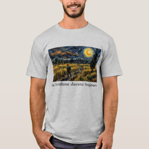 Post Impressionist Starry Night Wheat Field Art T-Shirt