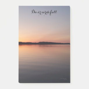 Post it block with sunset post-it notes