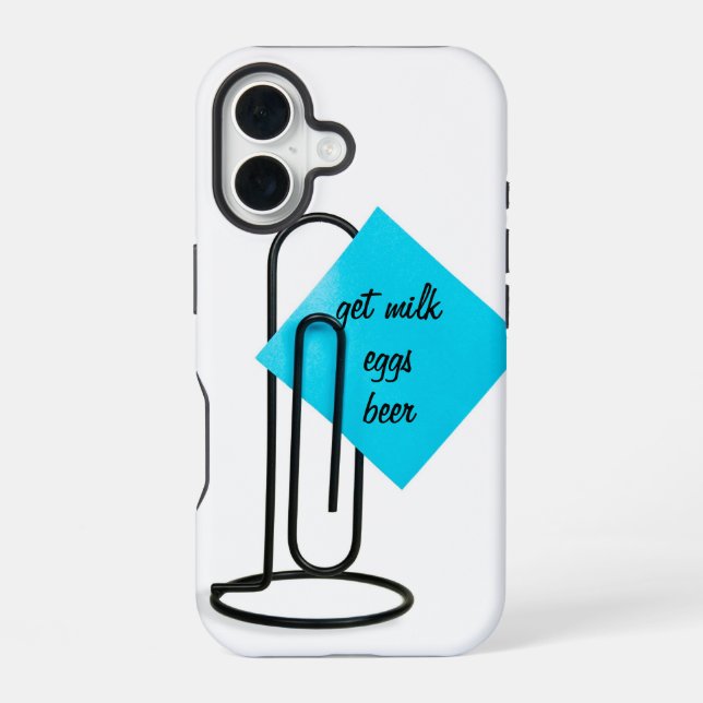 Post It Note iPhone 16 Case (Back)