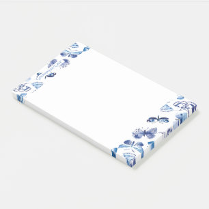 Post It Note Pad Shopping Blue Butterflies