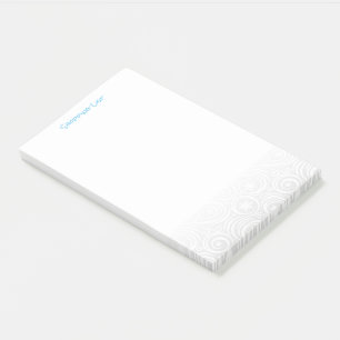 Post It Note Pad Shopping List Wintery Swirls