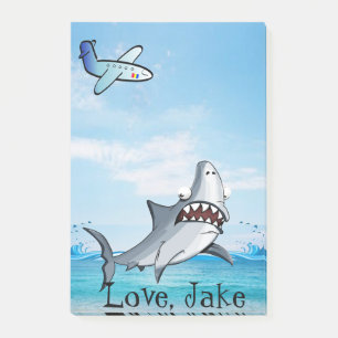 Post-it Notes Aeroplane Shark Blue