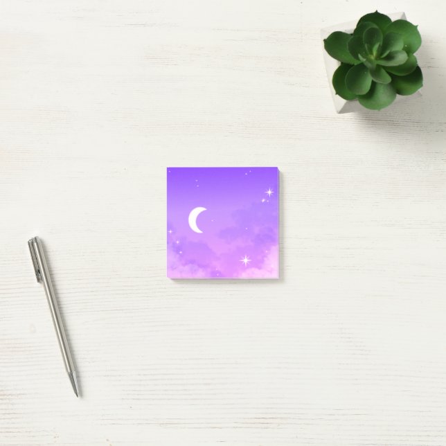 Post-It Notes Celestial Purple Moon Scenery  (Office)
