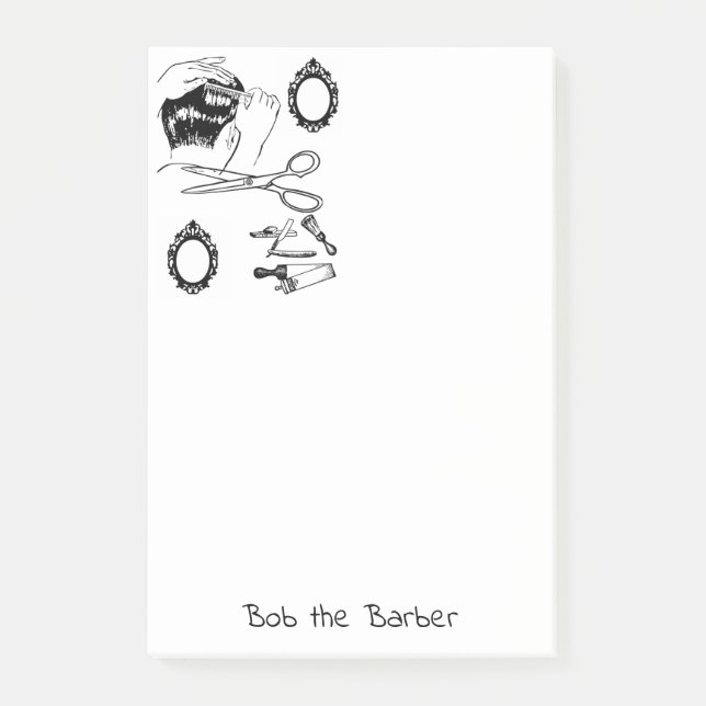 Post-it Notes Colouring Barbershop Barber (Front)