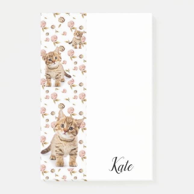 Post-it Notes Floral Kitten (Front)