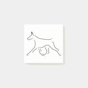 Post-It Notes - Gaiting Doberman Line Art