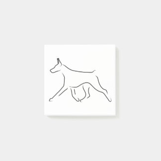 Post-It Notes - Gaiting Doberman Line Art