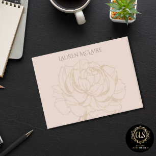 Post-it Notes - Gold Rose Blush Monogram Name
