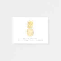 Post It Notes Notepad - Gold Pineapple