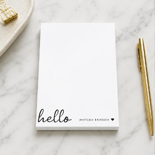 Post it Notes Personalised Hello Custom Name Pad