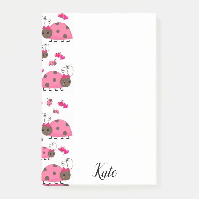 Post-it Notes Pink Ladybug (Front)