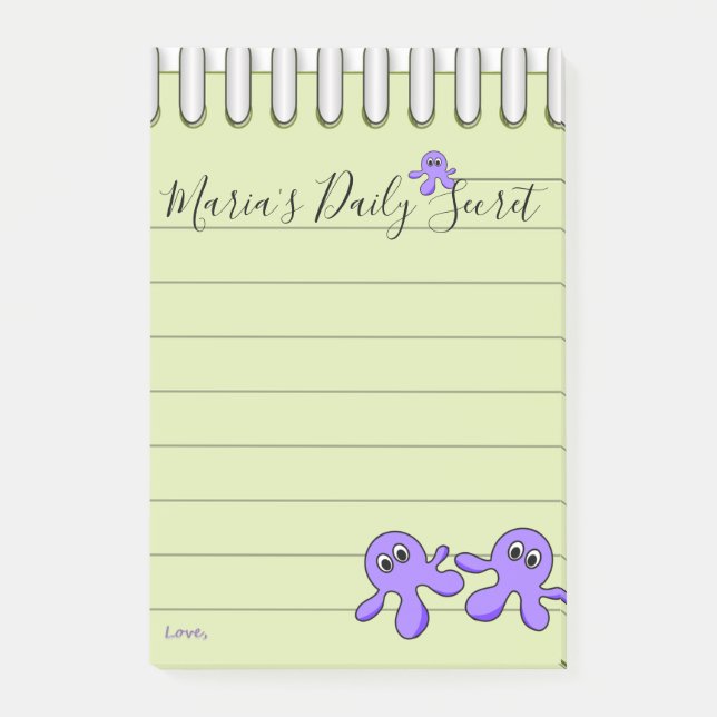 Post-it Notes Purple Octopus (Front)