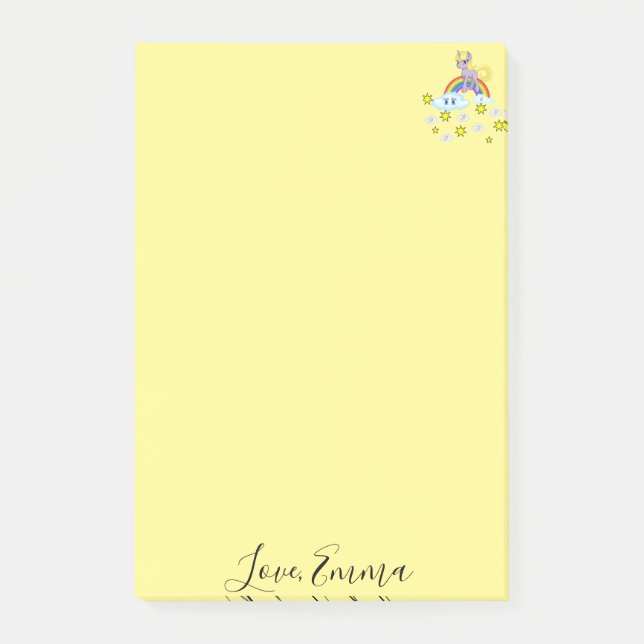 Post-it Notes Unicorn Rainbow Happy Clouds (Front)