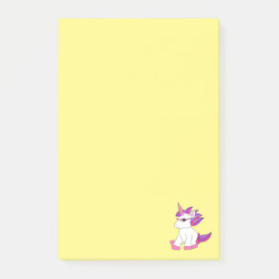 Post-it Notes with cute unicorn with glasses