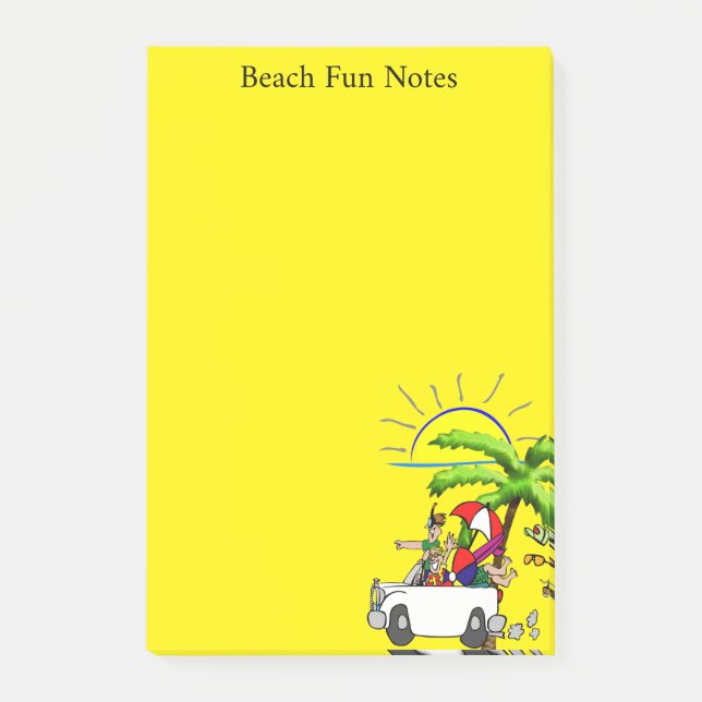 Post-it Notes Yellow Beach Fun (Front)