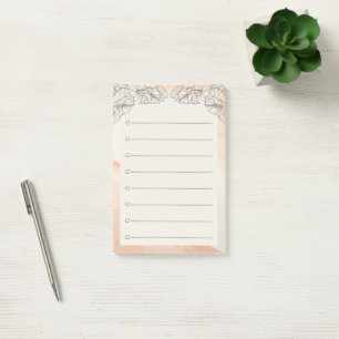 Post-it® Watercolor Art floral Post-it® List Notes