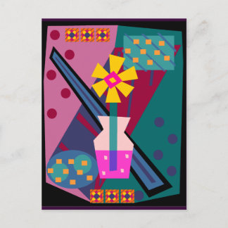 Post Modern Mod Flower Postcard