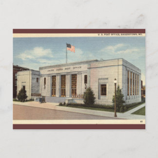 Post Office Hagerstown MD Vintage Postcard
