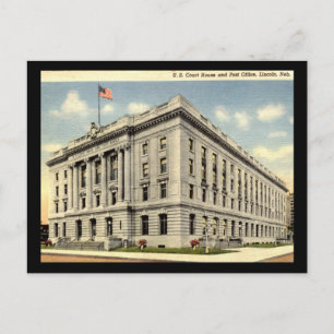 Post Office, Lincoln Nebraska Vintage Postcard