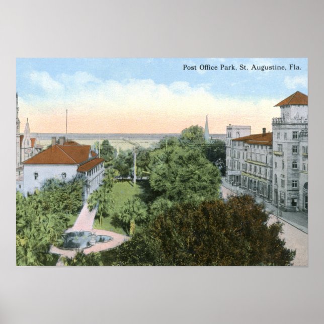 Post Office Park, St. Augustine FL Vintage Poster (Front)