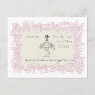 POST ON FRIG REMINDER! Save the Date for Las Vegas Announcement Postcard