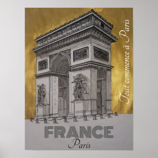 POST Paris France the Arc de Triomphe Poster