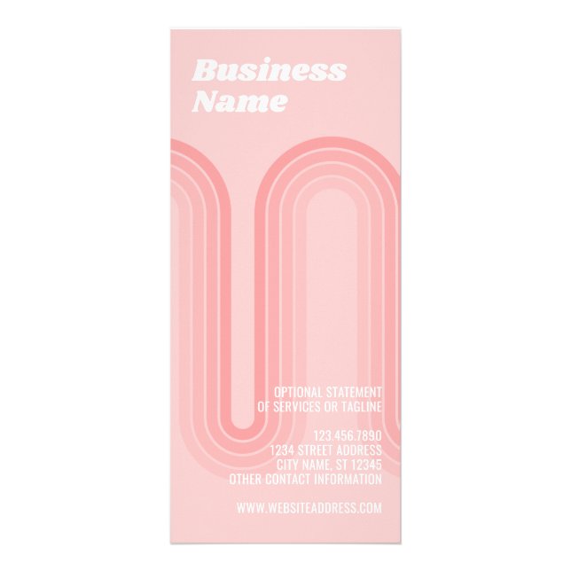 Post Pink Retro Stripes for Female Owned Business Rack Card (Front)