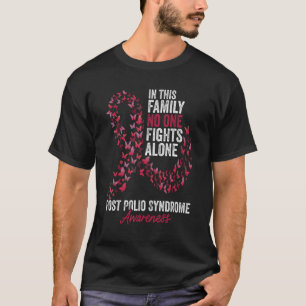 Post Polio Syndrome Awareness Month Burgundy Ribbo T-Shirt