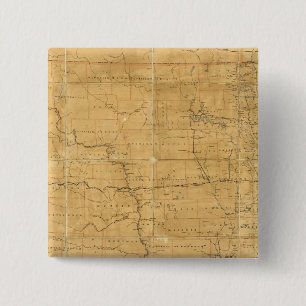 Post route map of the Territory of Dakota 15 Cm Square Badge