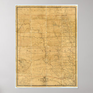 Post route map of the Territory of Dakota Poster