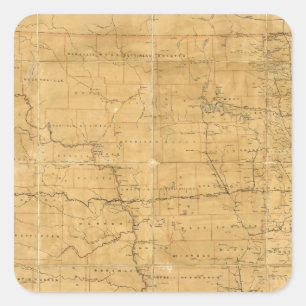 Post route map of the Territory of Dakota Square Sticker
