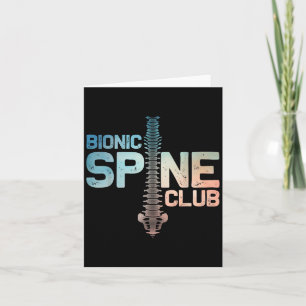 Post Spine Surgery Art For Men Women Bionic Spine  Card