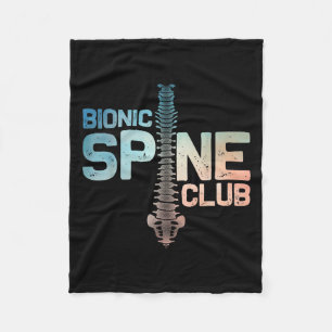 Post Spine Surgery Art For Men Women Bionic Spine Fleece Blanket