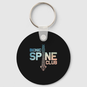 Post Spine Surgery Art For Men Women Bionic Spine Key Ring