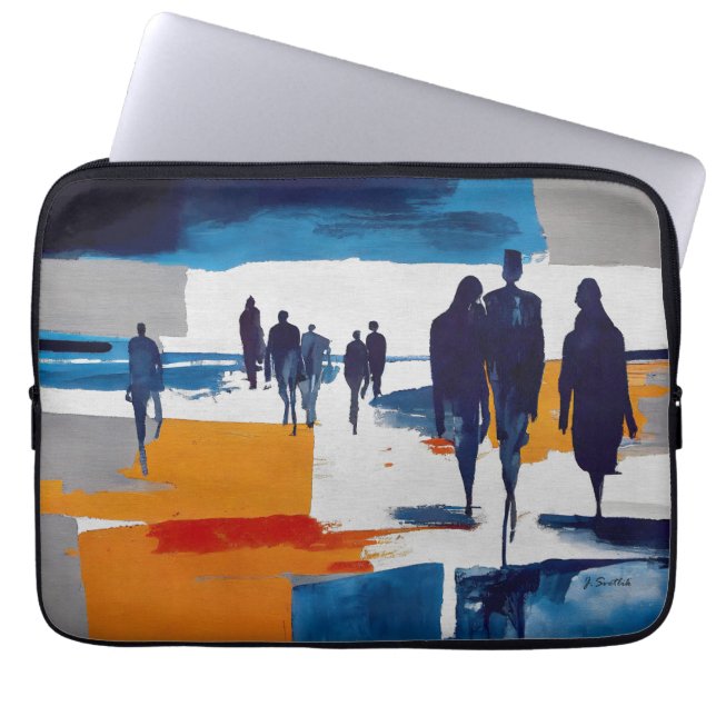 Post-Storm Wanderers – Abstract Figures Laptop Sleeve (Front)