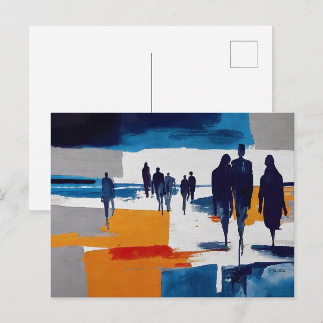 Post-Storm Wanderers – Abstract Figures Postcard (Front/Back)
