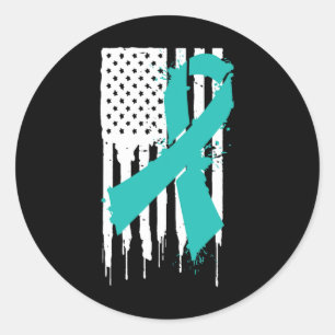 Post-traumatic Stress Disorder Awareness Month Tea Classic Round Sticker