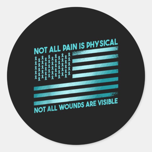 Post Traumatic Stress Disorder Ptsd Warrior Classic Round Sticker (Front)