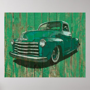Post war Chevy pickup poster